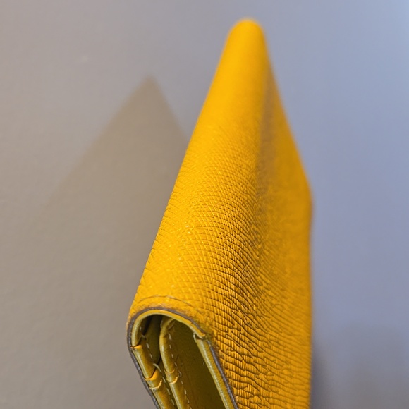 MCM Yellow Leather Wallet with Gold Accent - Picture 11 of 16